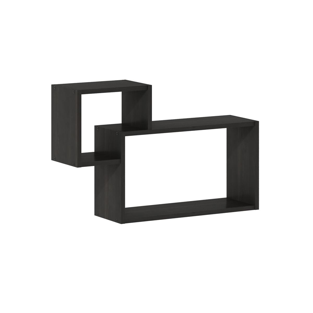 22102EX Rossi Interweave Wall Mount Floating Decorative Shelf, Espresso - Set of 2