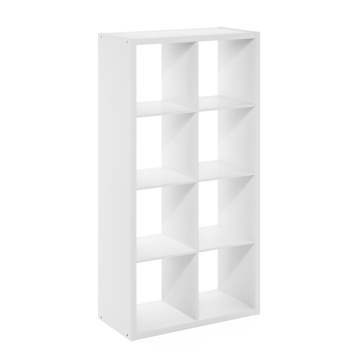 LU22006WH Cubicle Open Back Decorative Cube Storage Organizer, White - 8-Cube