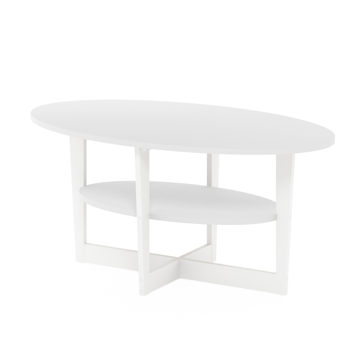15020WH 35.43 in. Jaya Oval Coffee Table, White