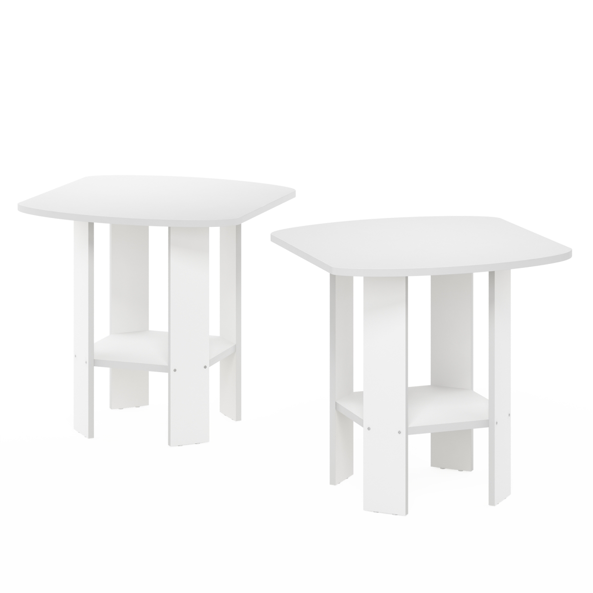 211180WH Simple Design End Table, White - Set of 2