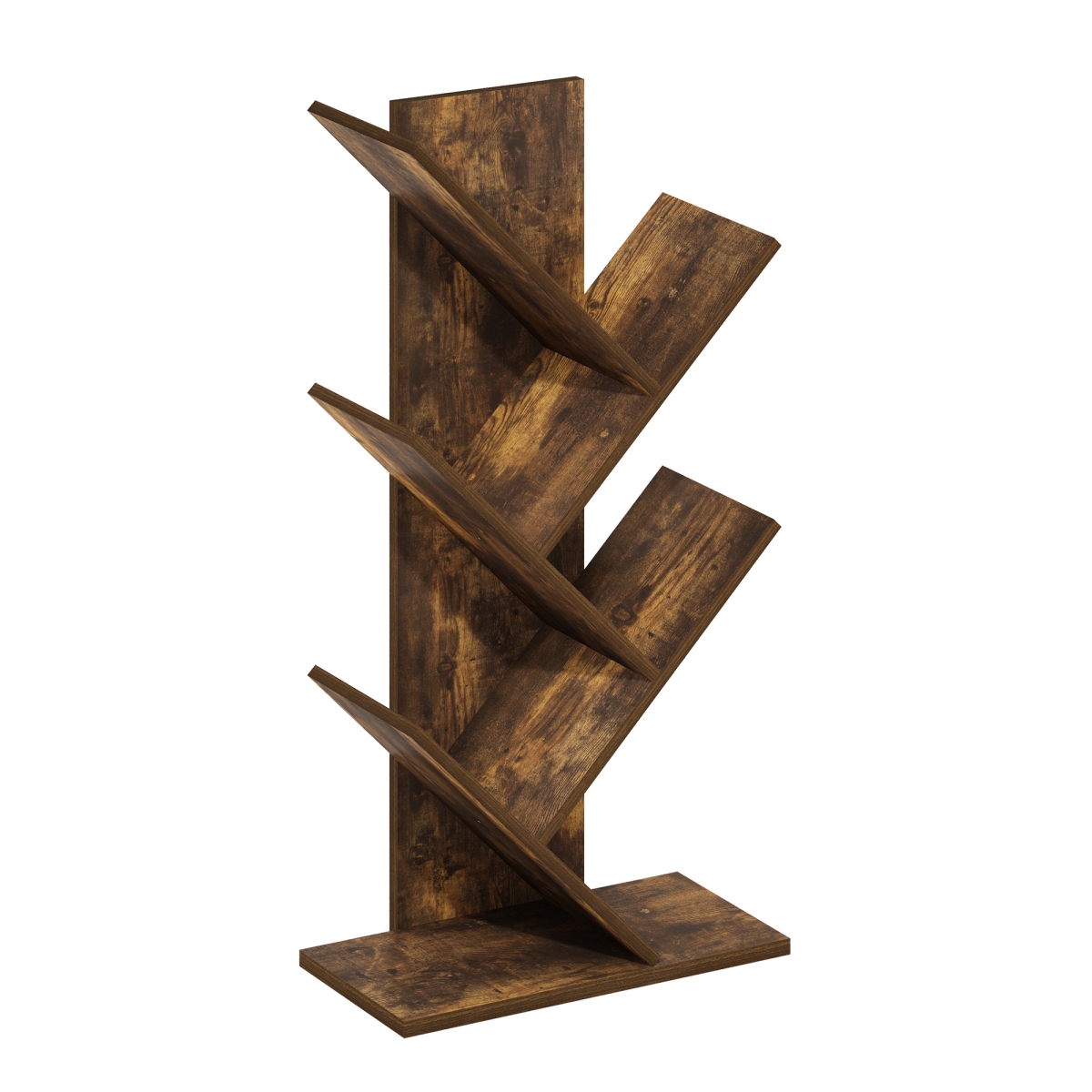 23222AP 5-Tier Floor Standing Tree Bookcase, Amber Pine