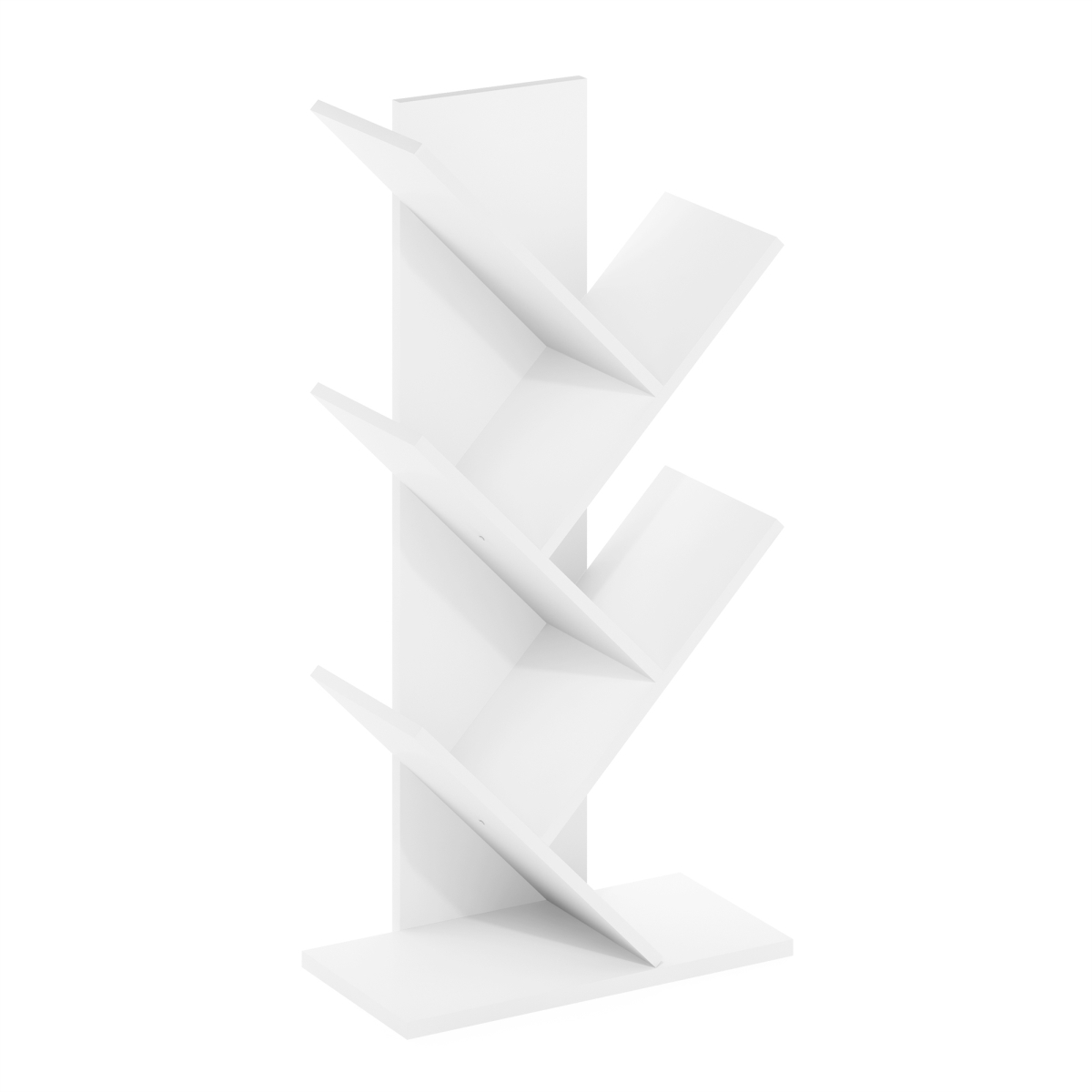 23222WH 5-Tier Floor Standing Tree Bookcase, White
