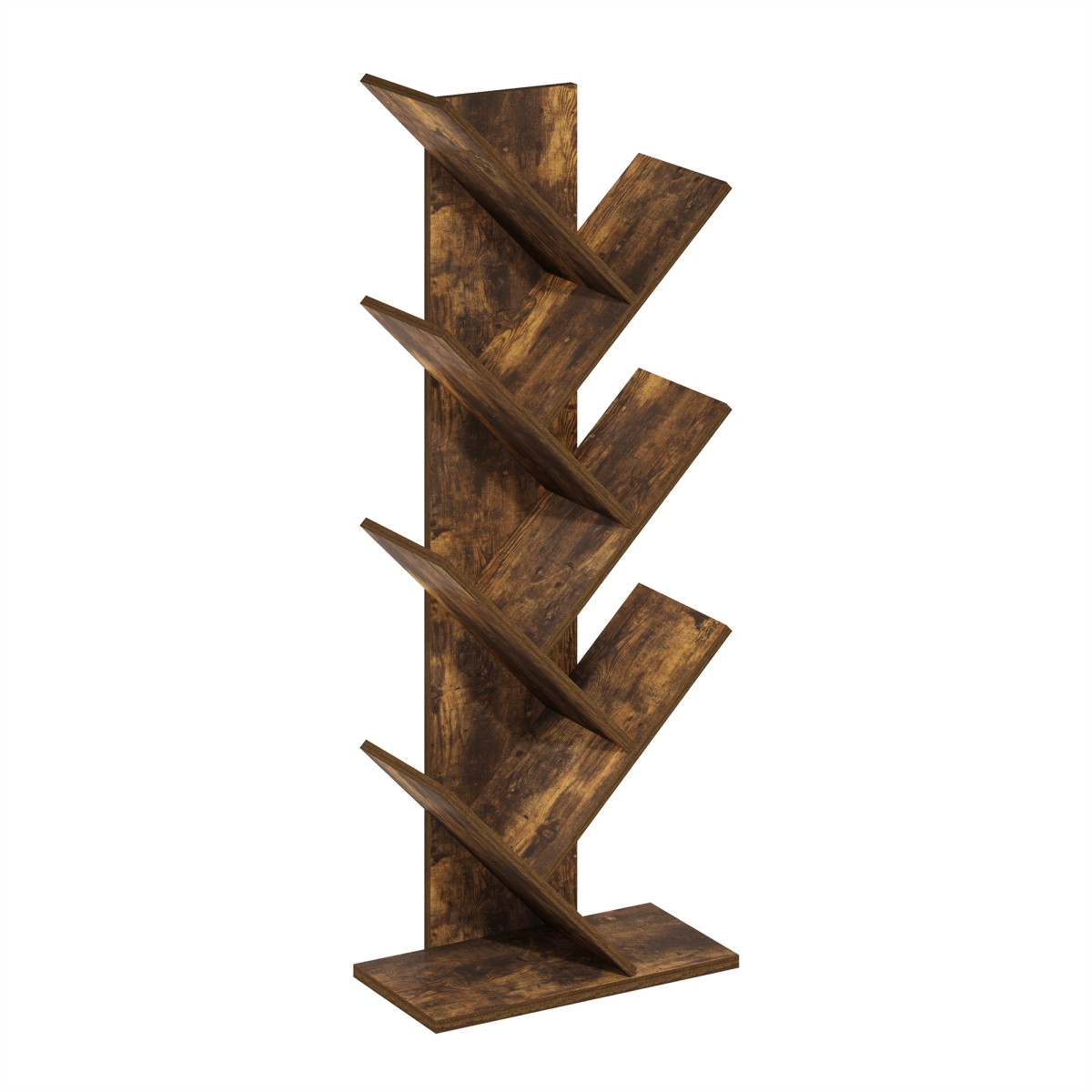23223AP 7-Tier Floor Standing Tree Bookcase, Amber Pine