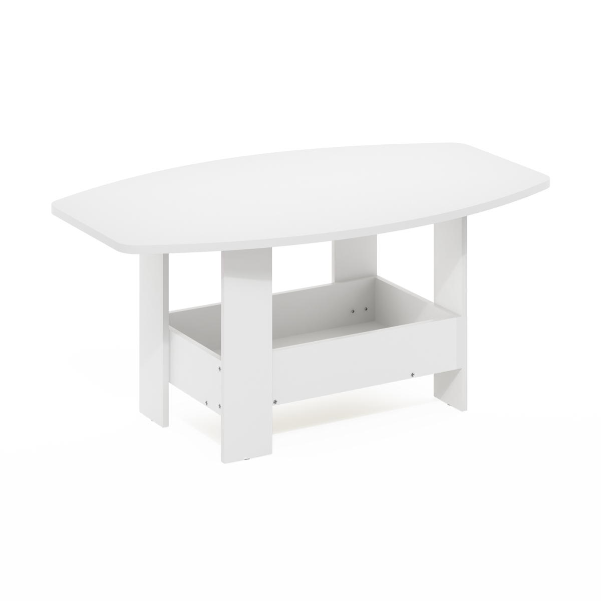 23185WH  Simple Design Coffee Table with Storage Compartment, White