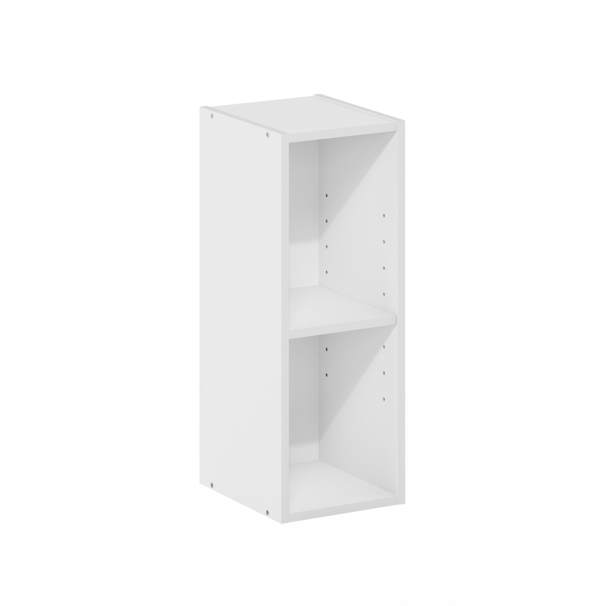 22281WH 8 in. Fulda 2-Tier Space Saving Storage Shelf Bookcase, White