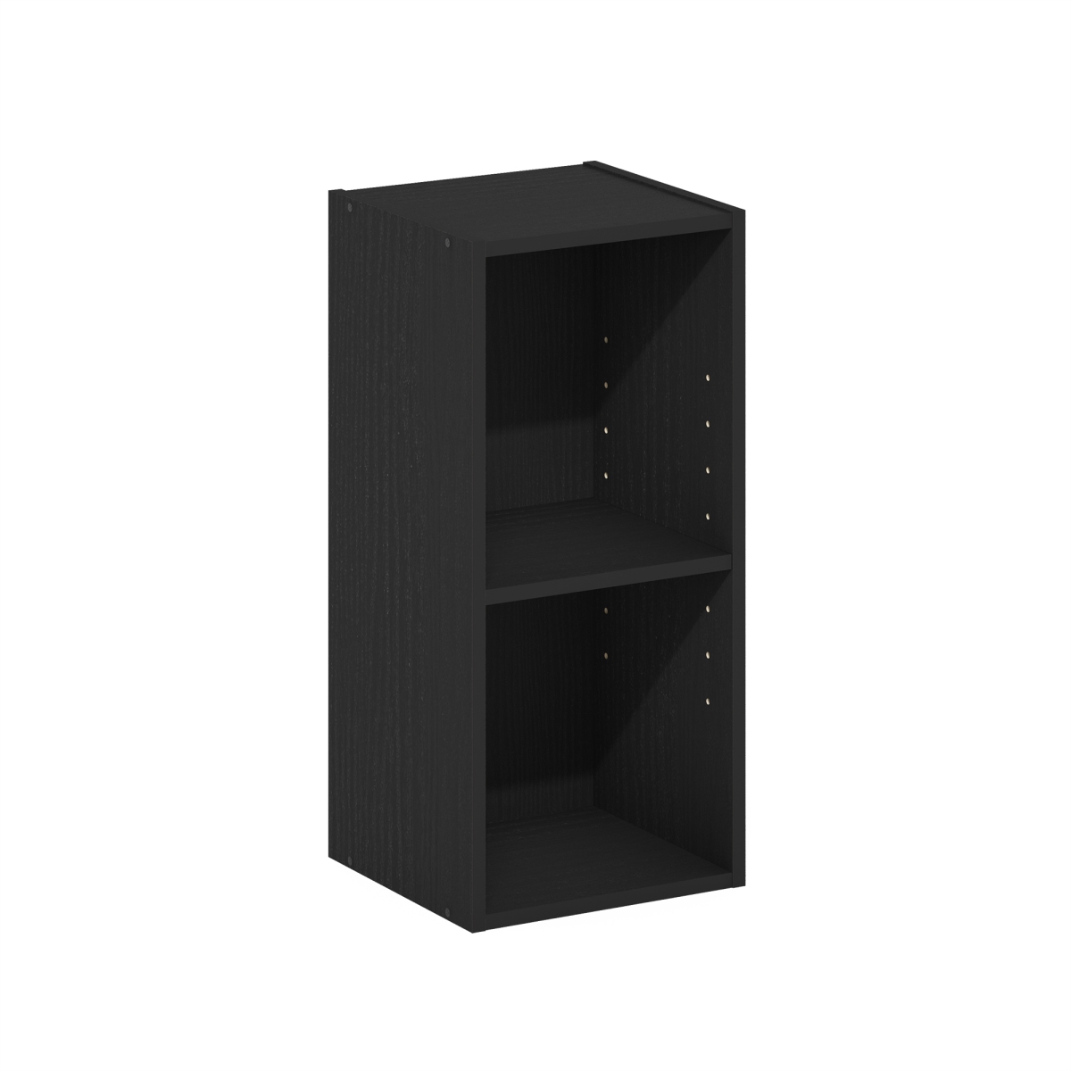 22282BKW 10 in. Fulda 2-Tier Space Saving Storage Shelf Bookcase, Blackwood