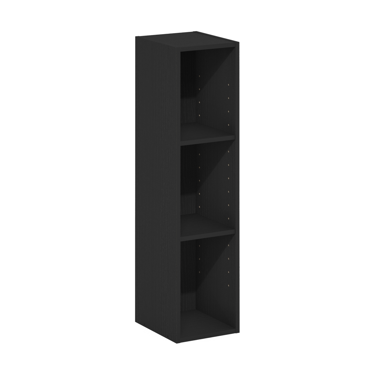 8 in. Fulda 3-Tier Space Saving Storage Shelf Bookcase, Blackwood