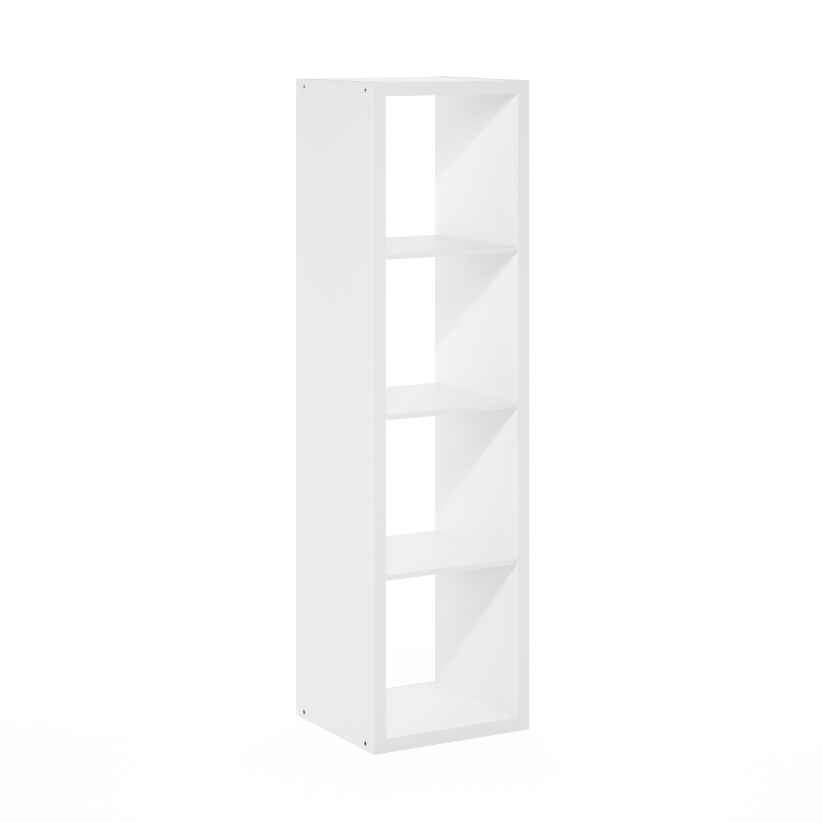 LU23002WH 57.95 x 15.87 x 14.57 in. Cubicle 4-Cube Open Back Decorative Vertical Cube Storage Organizer, White