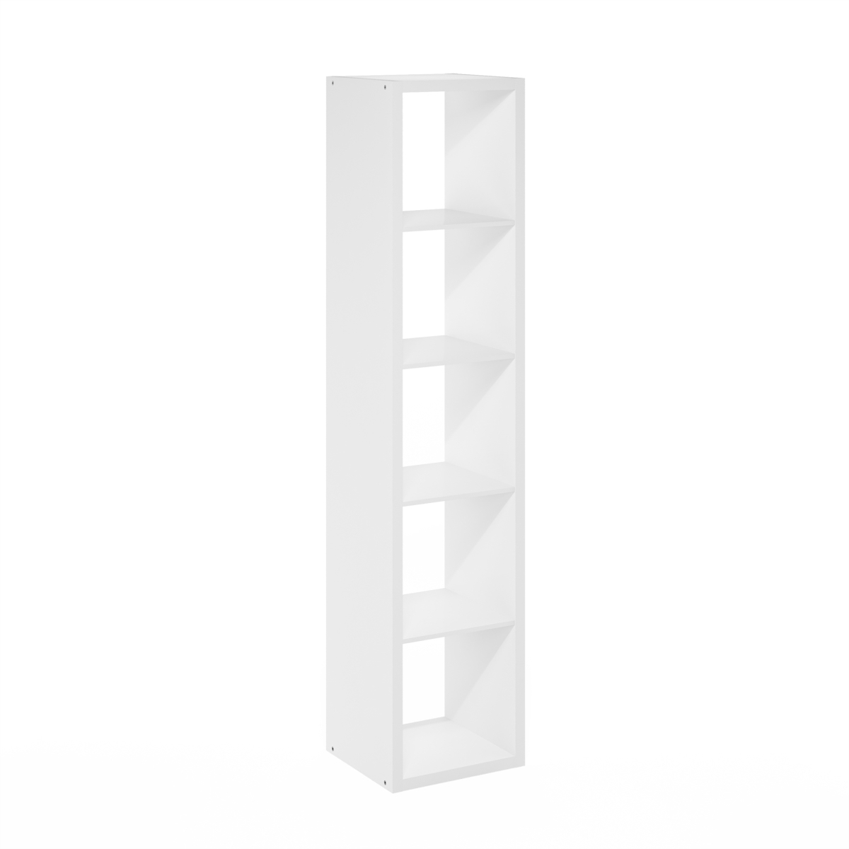 LU23003WH 71.93 x 15.87 x 14.57 in. Cubicle 5-Cube Open Back Decorative Vertical Cube Storage Organizer, White