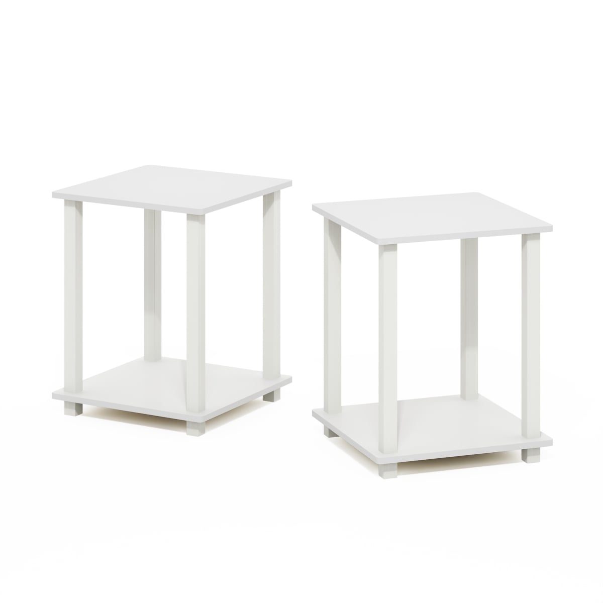 12127WHWH 20 x 16 x 16 in. Simplistic End Table, White - Set of 2