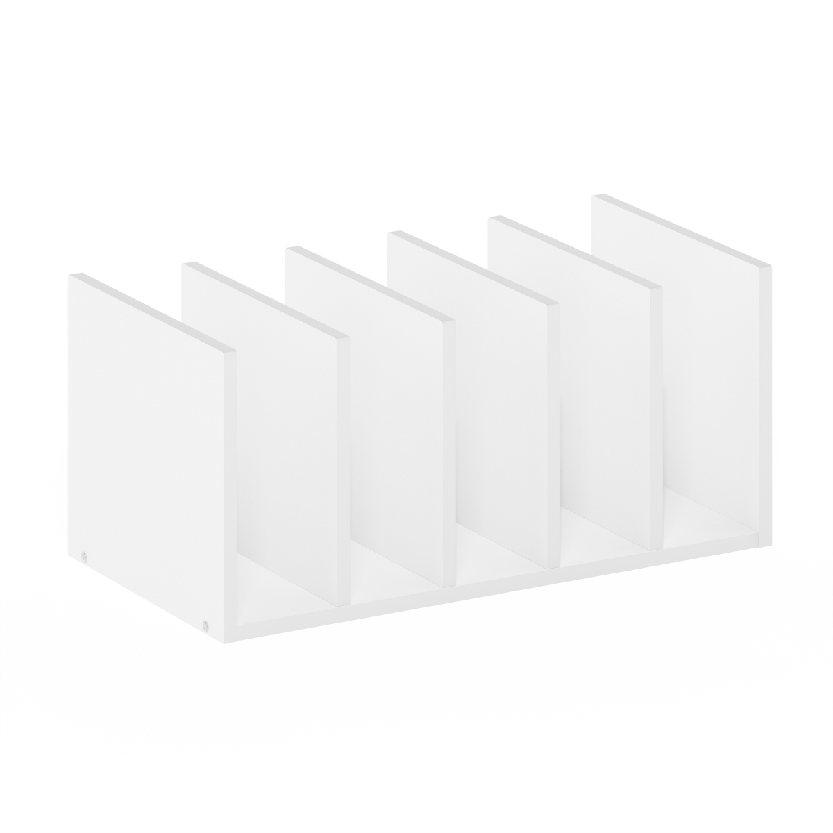 23056WH Hermite Home Office Supplies Desktop Bookshelf Storage Organizer, White