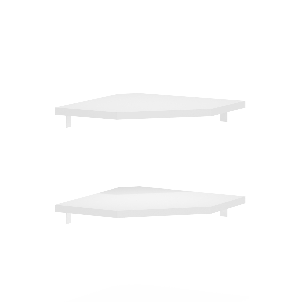 23407WH Rossi Hexagon Corner Floating Shelves, Wall Mount Display Shelf, White - Pack of 2