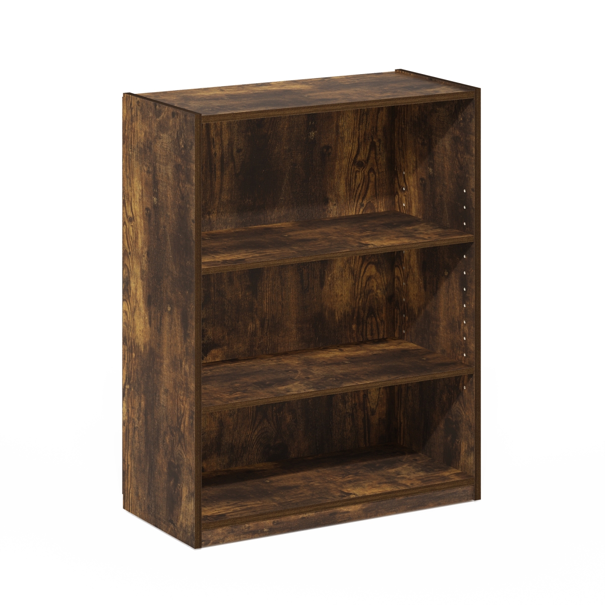 24001AP 24.8 in. 3-Tier Bookcase with Adjustable Shelves, Amber Pine