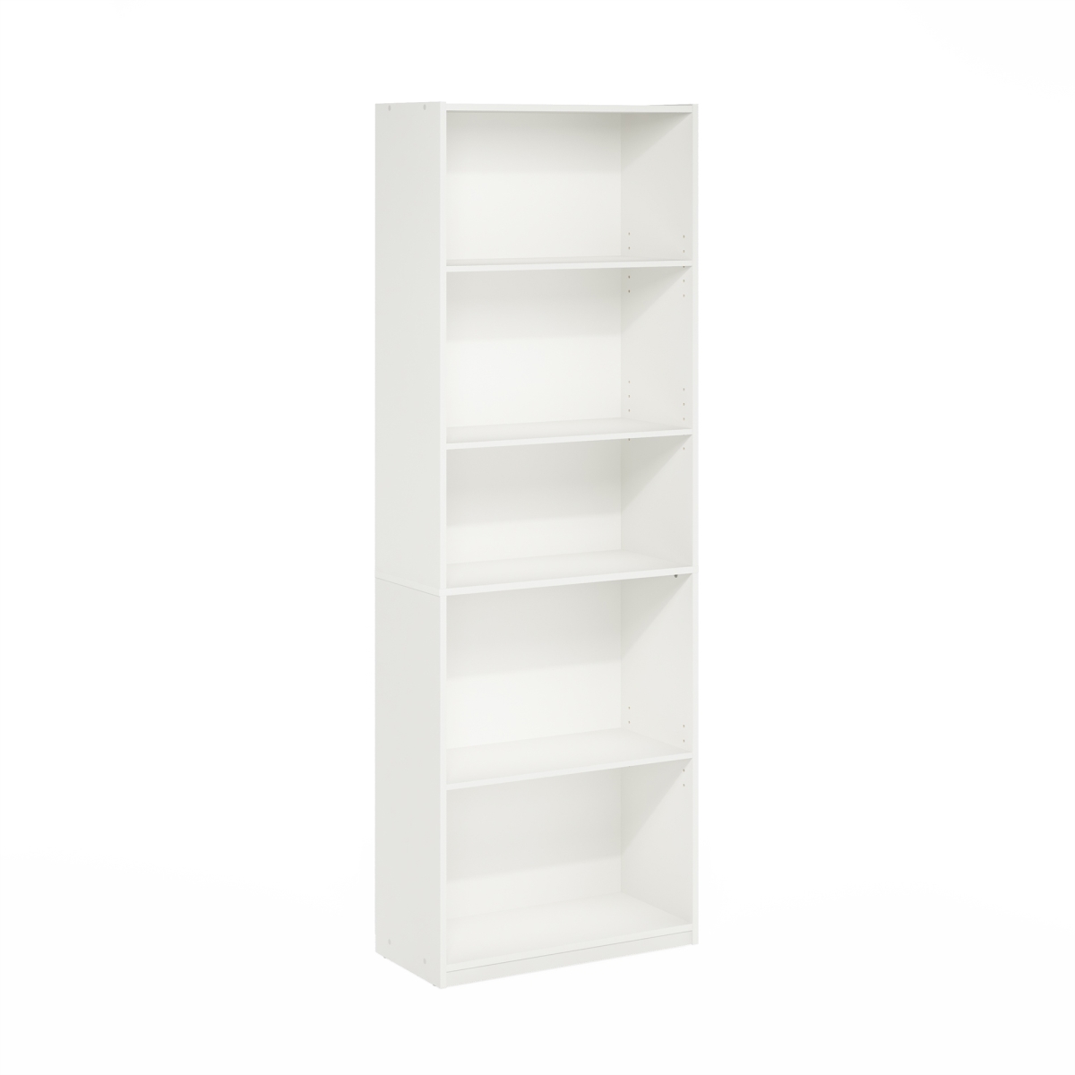24002WH 24.8 in. 5-Tier Bookcase with Adjustable Shelves, White