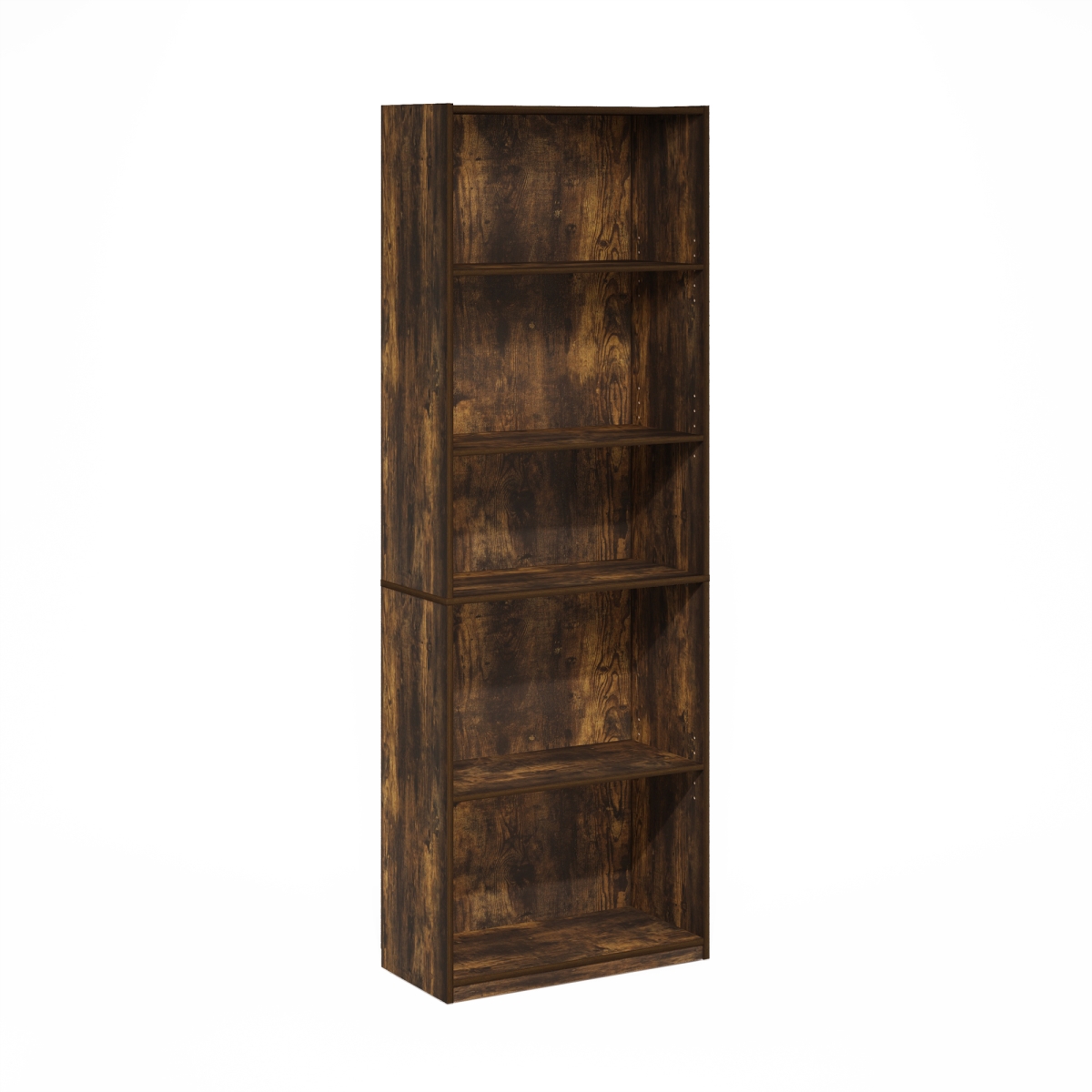 24002AP 24.8 in. 5-Tier Bookcase with Adjustable Shelves, Amber Pine