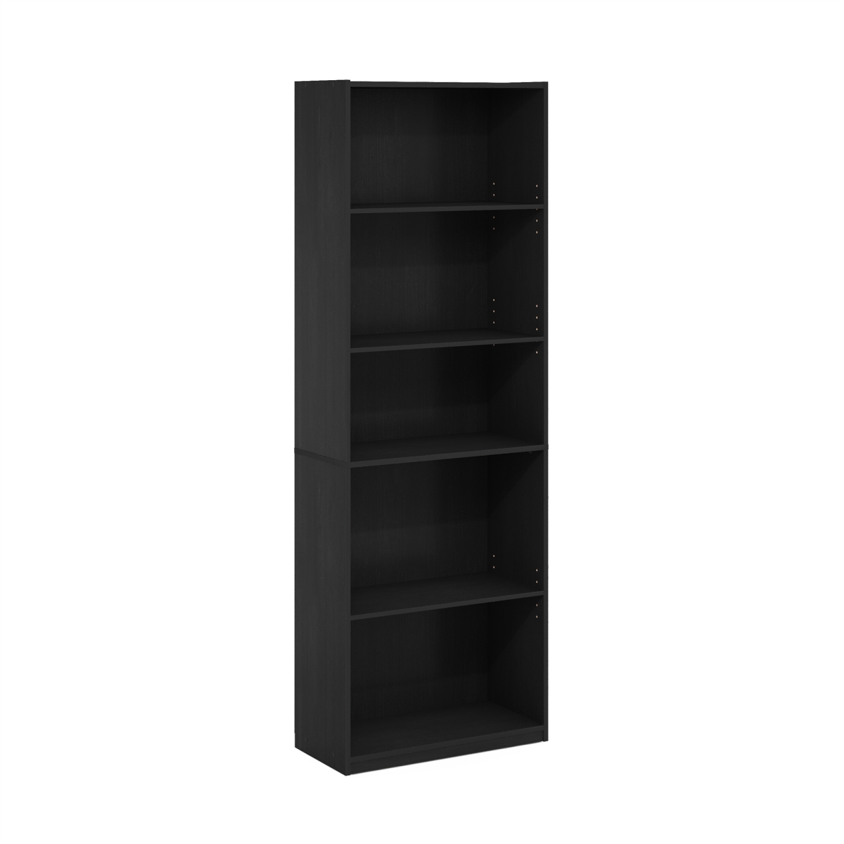 24002BKW 71.42 in. 5-Shelf Standard Bookcase with Adjustable Shelves, Black