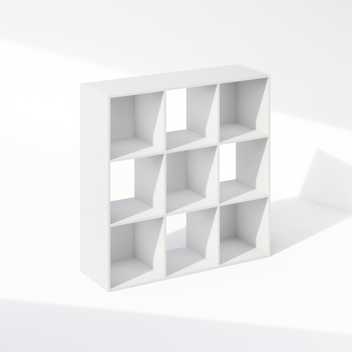 24005WH 9-Cube Pelli Cubic Storage Cabinet with Bookshelf, White