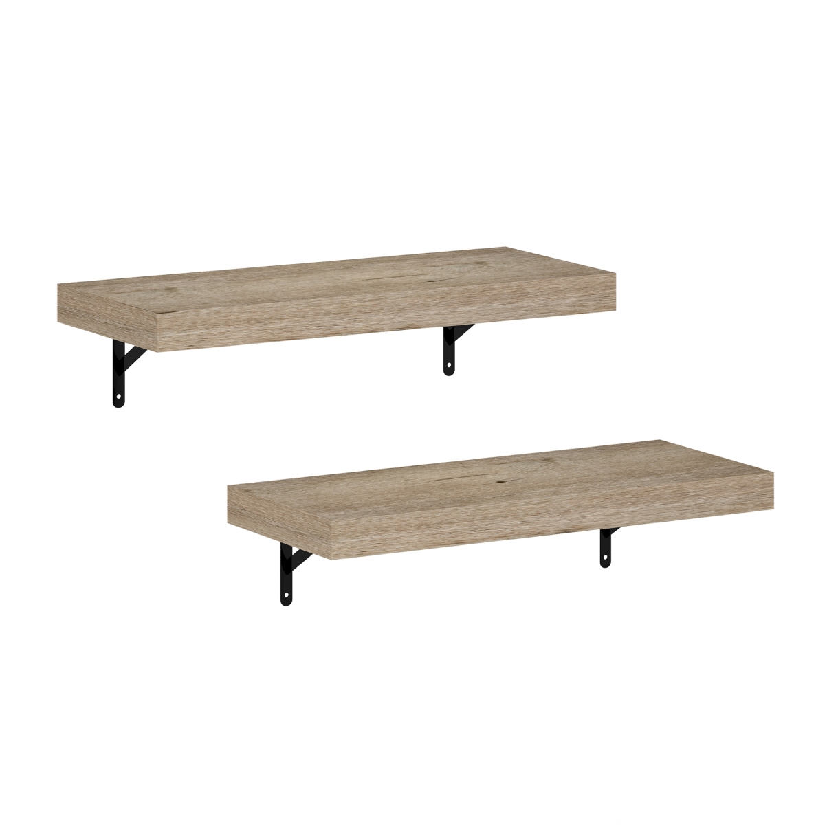 24016NA 22.4 in. Wall Mounted Floating Display Shelves, Natural - Pack of 2