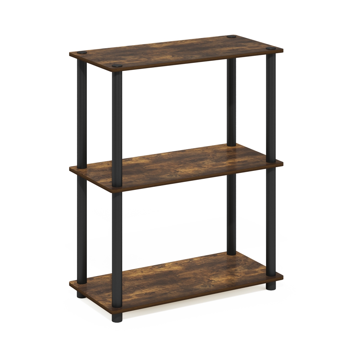 10024APBK 29.6 in. 3-Shelf Bookcase, Tall Amber Pine & Black