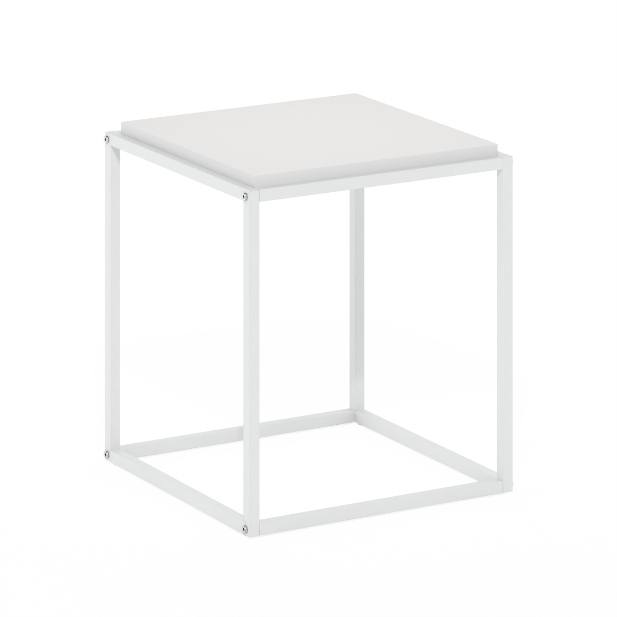 FM19156WHSWH Moretti Modern Lifestyle 1-Tier Solid Stackable Shelf, White