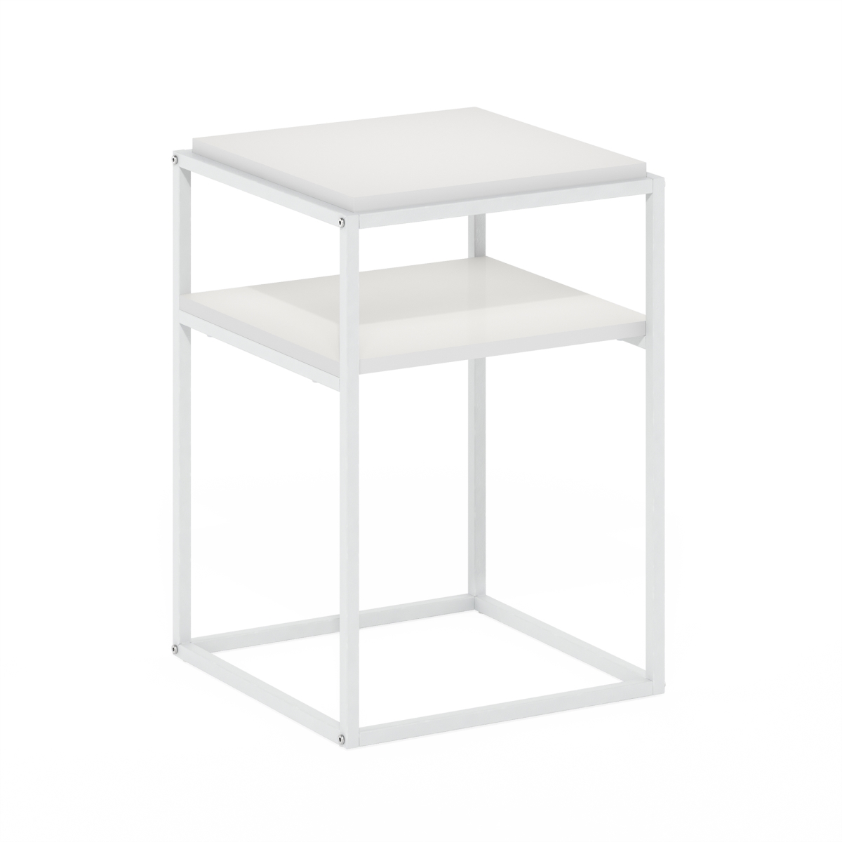 FM19159WHSWH Moretti Modern Lifestyle 2-Tier Solid Stackable Shelf, White