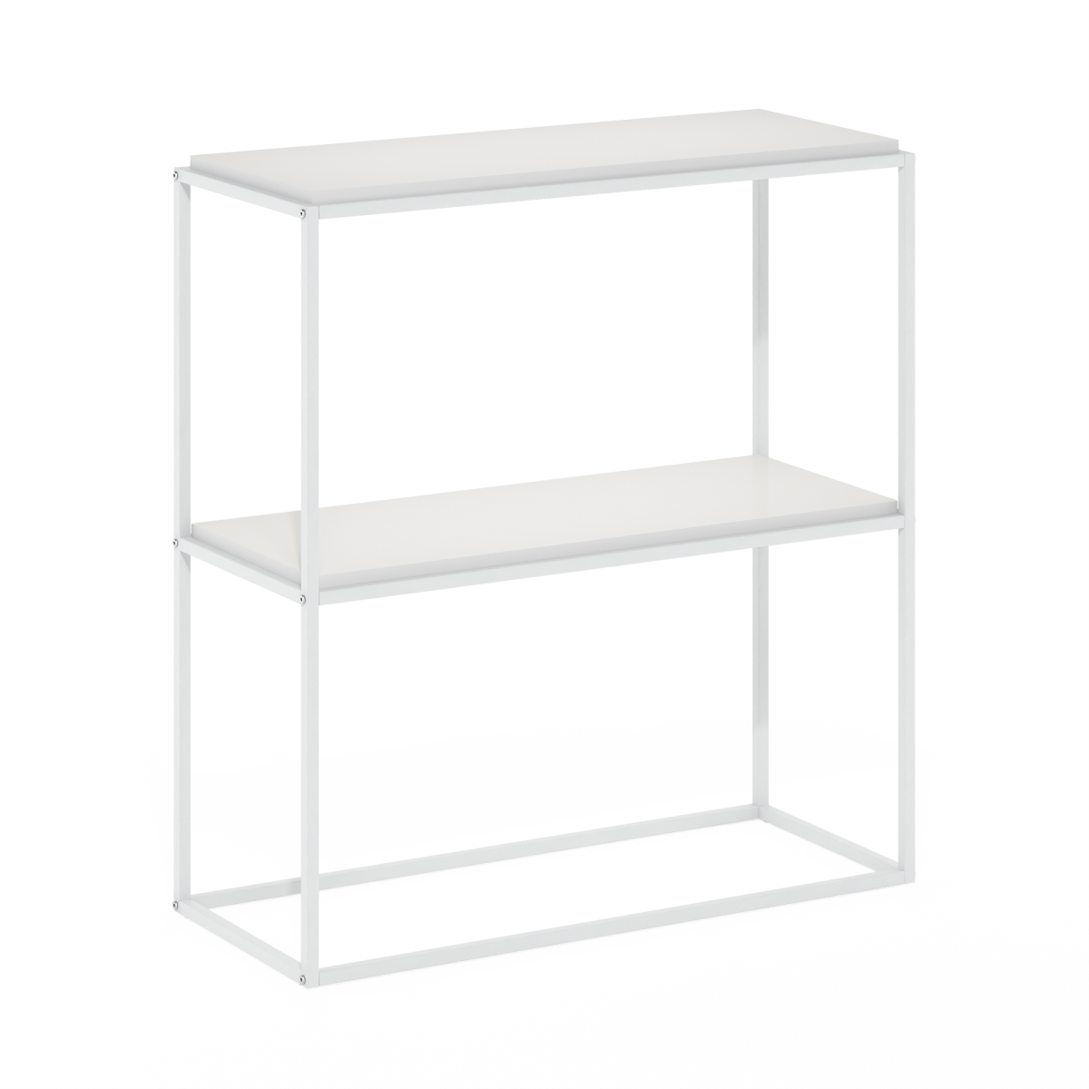 FM19160WHSWH Moretti Modern Lifestyle Wide 2-Tier Solid Stackable Shelf, White