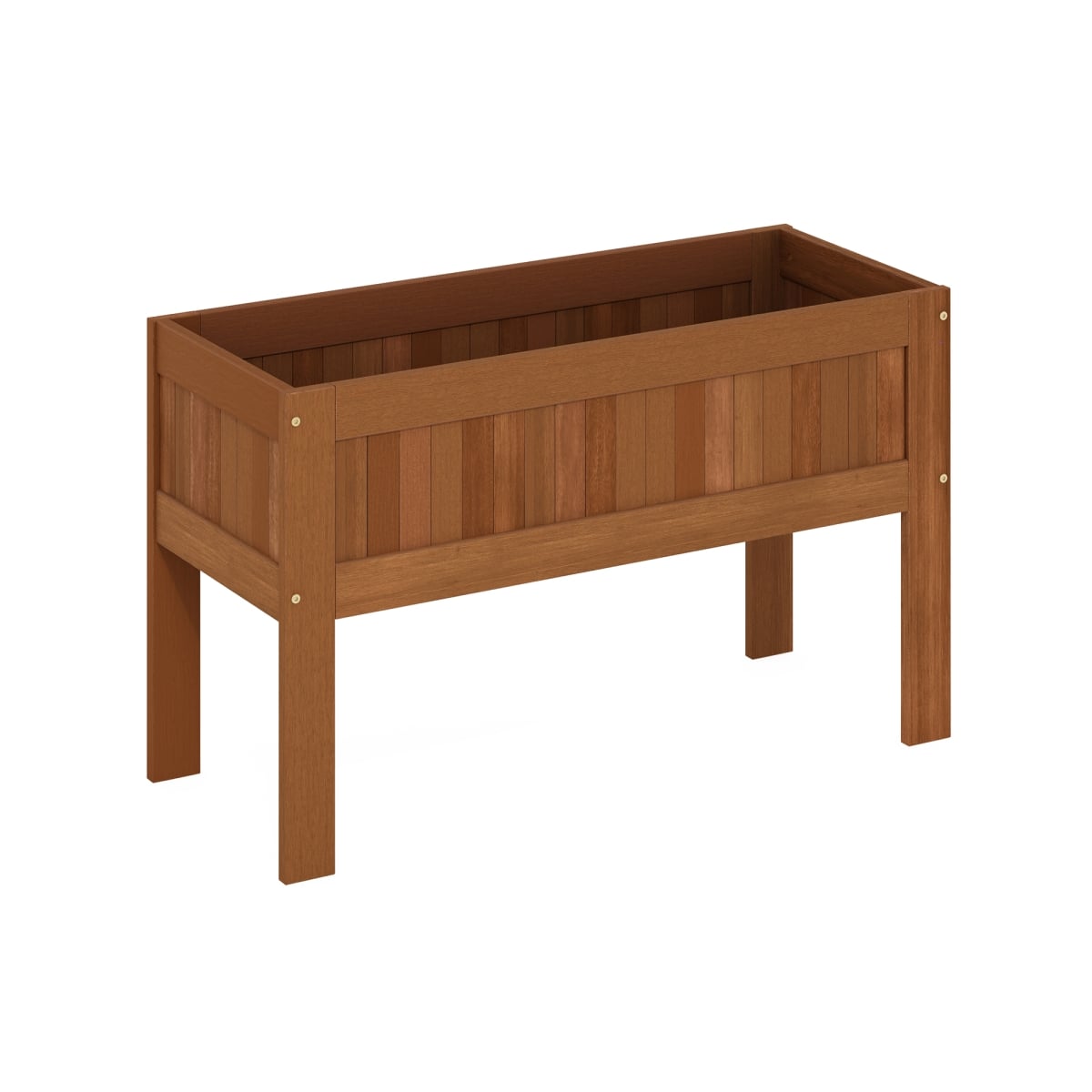 FG24681 Tioman Outdoor Elevated Standing Planter Box with Raised Garden Bed & Legs, Natural