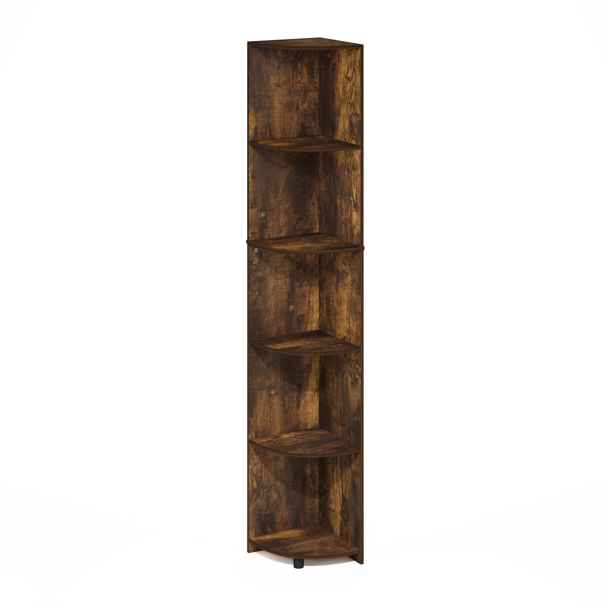 24013AP Econ 5-Tier Corner Shelf Bookcase & Bookshelf, Amber Pine