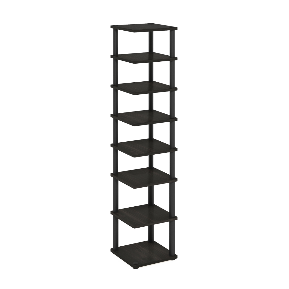 24141EXBK Turn-N-Tube 8-Tier Vertical Space Saving Free Standing Shoe Rack for Closet Entryway - Espresso & Black