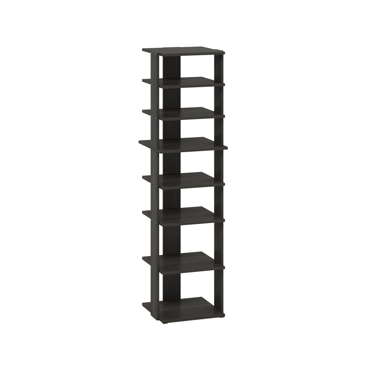 24142EX Compact 8-Tier Vertical Space Saving Free Standing Shoe Rack for Closet Entryway - Espresso