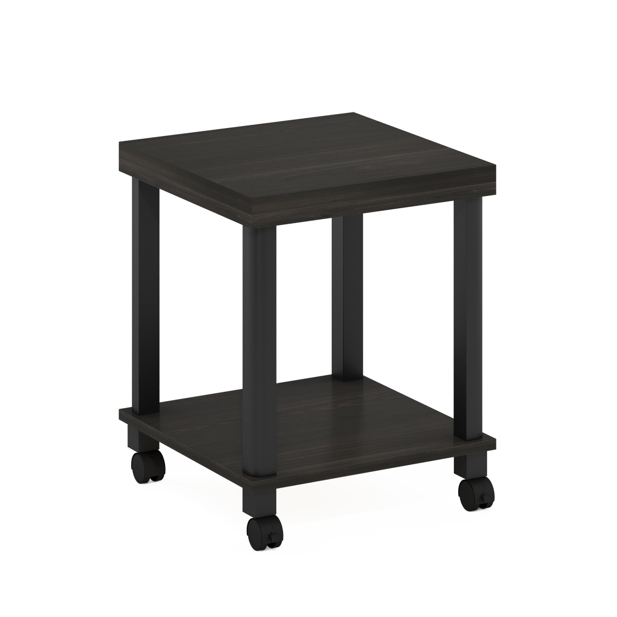 24028EXBK Turn-N-Tube Classic 2-Tier End Table Side Table with Casters - Espresso & Black