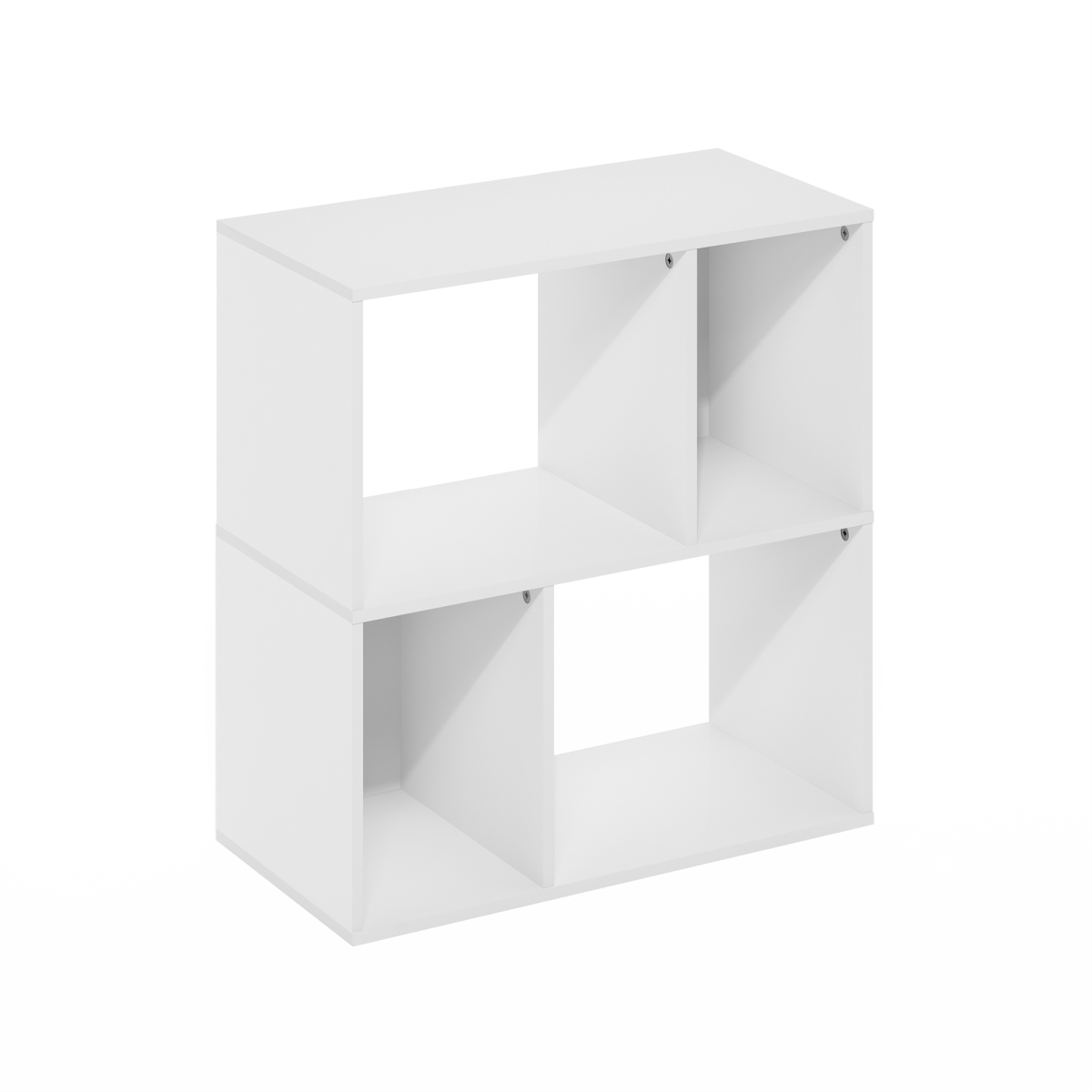 24126WH Daly 4-Cube Irregular Cubes Bookcase, Bookshelf & Storage Organizer - White