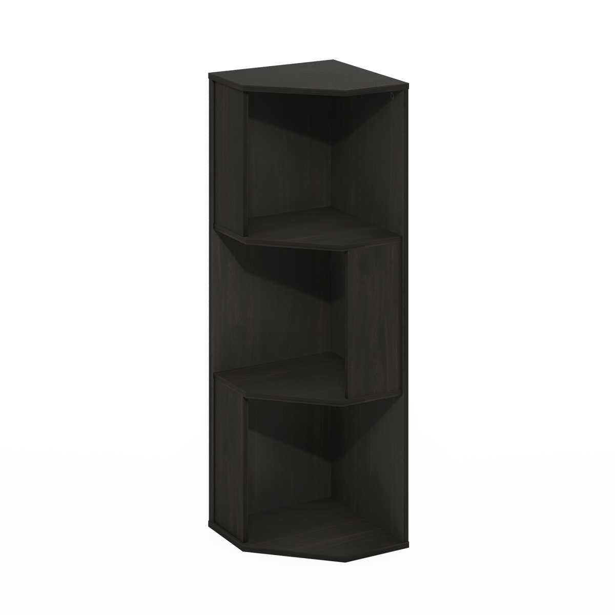 24334EX Econ 3-Tier Freestanding Corner Shelf Bookcase, Espresso
