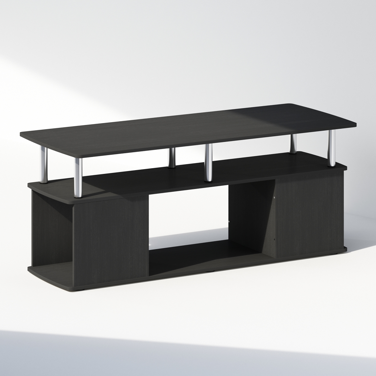 N15115AMSS 2.76 x 22.16 x 47.24 in. Jaya Utility Design Coffee Table, Americano - Stainless Steel Tubes