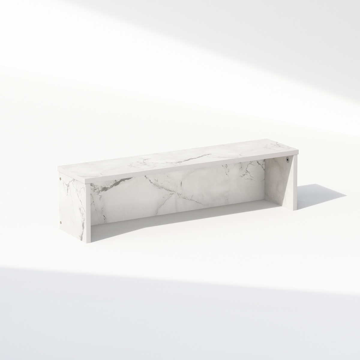 N22116MWH 23 in. Classic Desk Organizer, Shelf Organizer Storage & Display Stand, Marble White