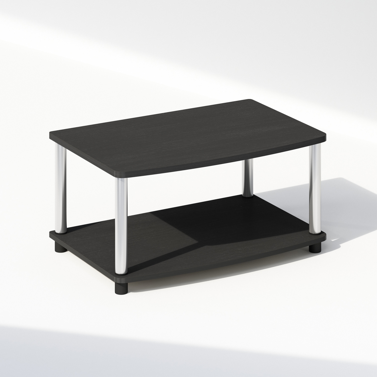 N13191AMSS 15.8 x 11 x 23.8 in. Turn-N-Tube 2-Tier Multipurpose Printer Stand Display & Storage Shelf, Americano - Stainless Steel Tubes