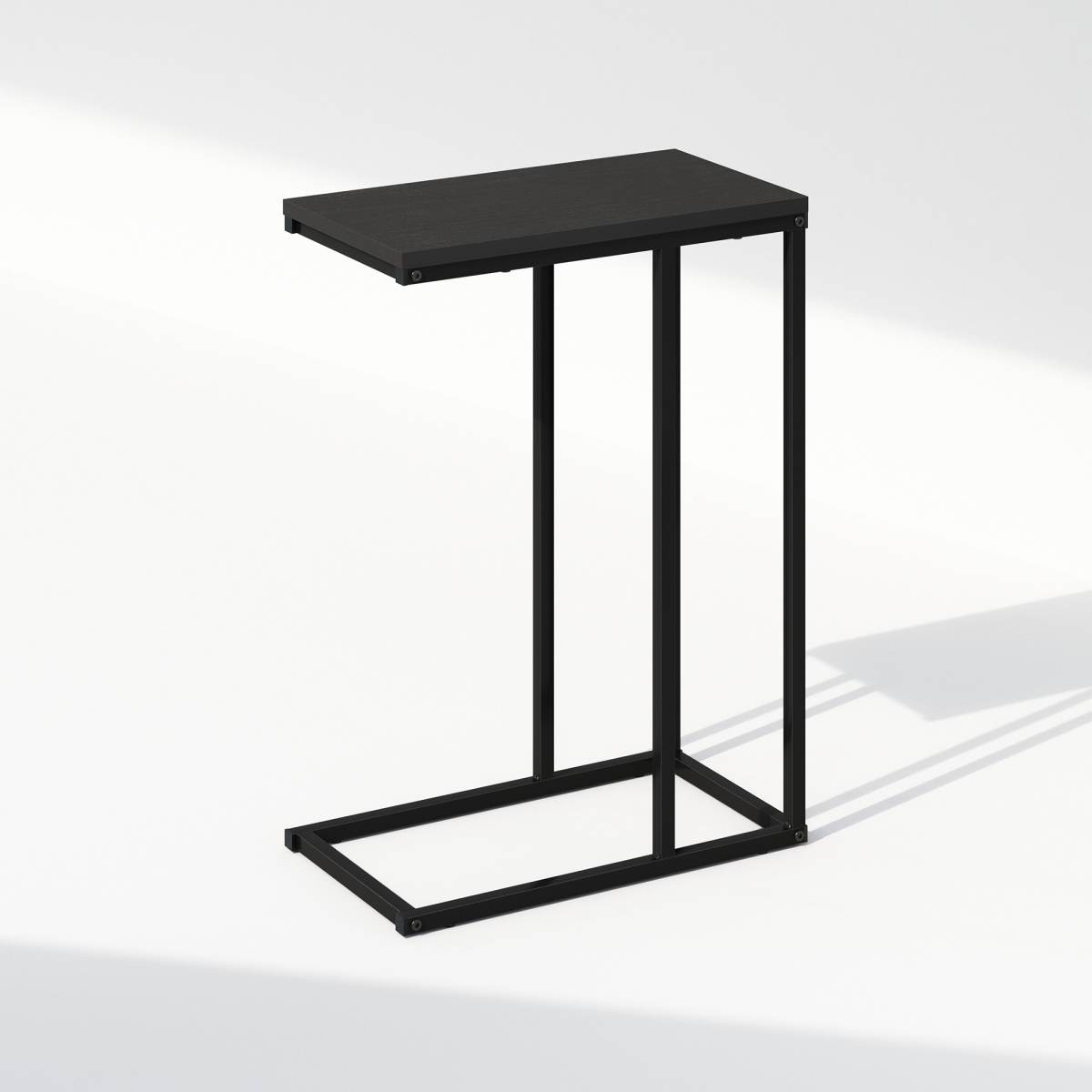 NFM19123AM 9.84 x 24.8 x 17.72 in. C-Shaped Side End Table for Couch, Sofa & Bed with Metal Frame, Americano