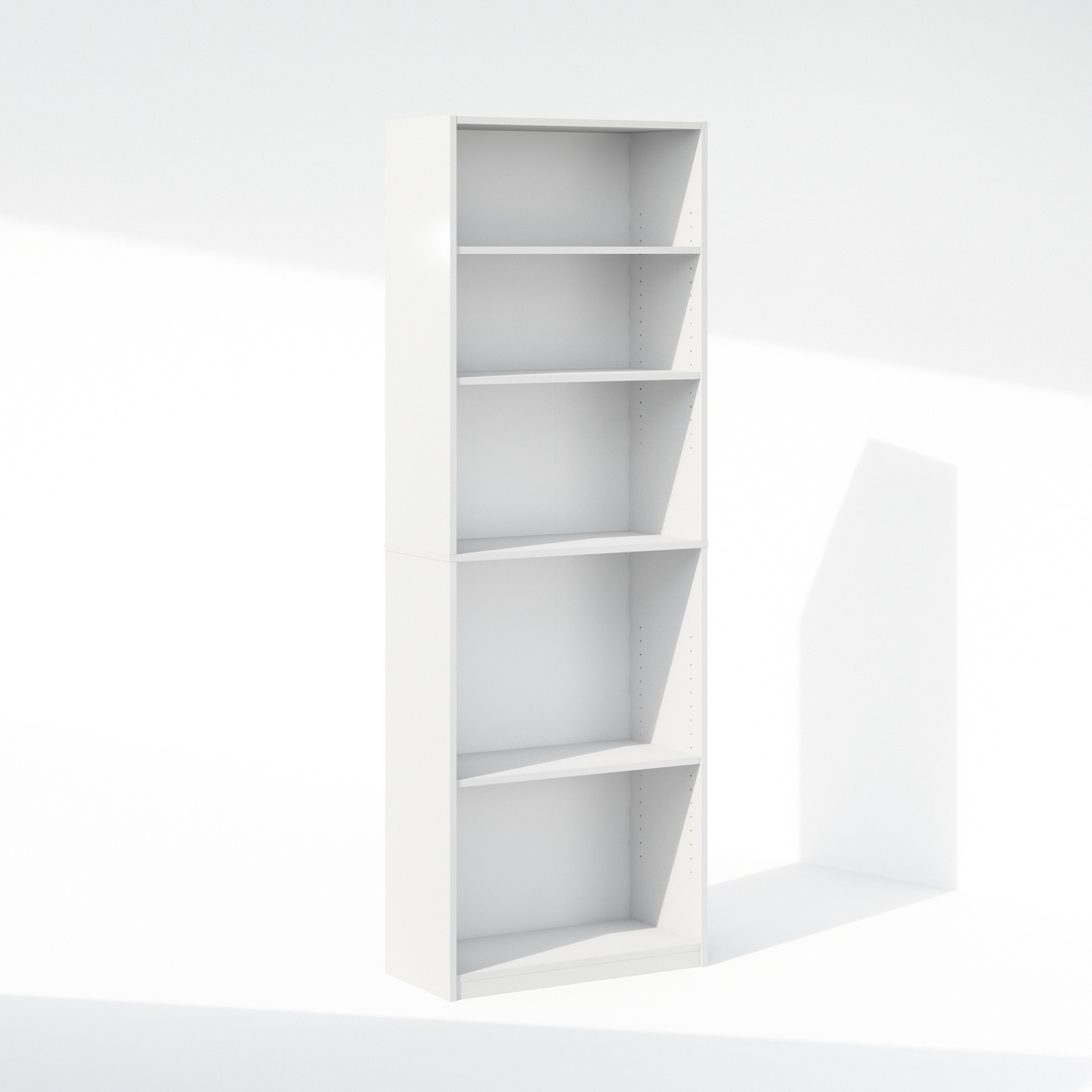 N14110R1WH 9.5 x 71.2 x 24.5 in. Reed 5-Tier Multipurpose Adjustable Shelf Clothing & Closet Storage Organization, White