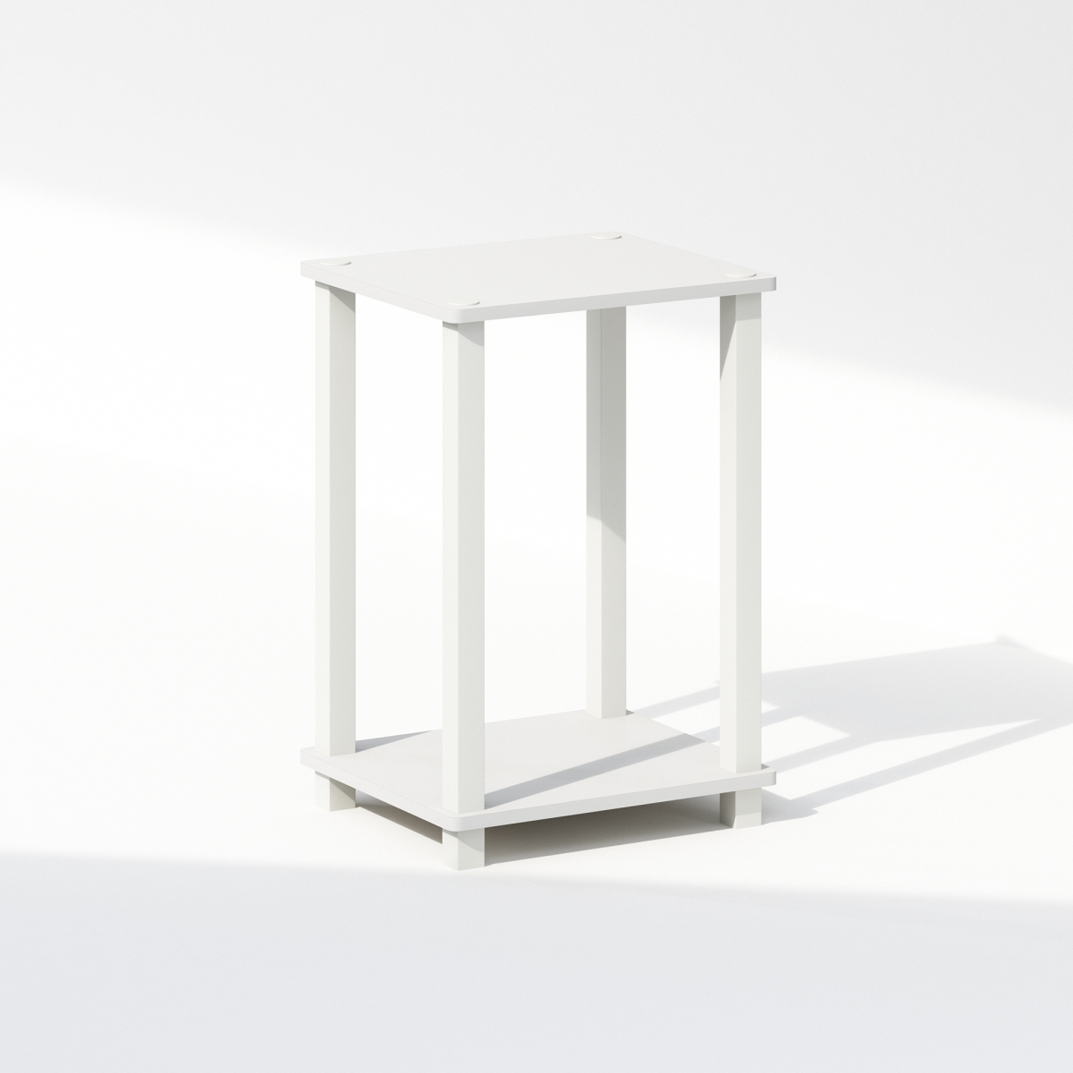 N21260WHWH 11.5 x 19.6 x 13.4 in. Simplistic Compact Bedside Table, Nightstand - White