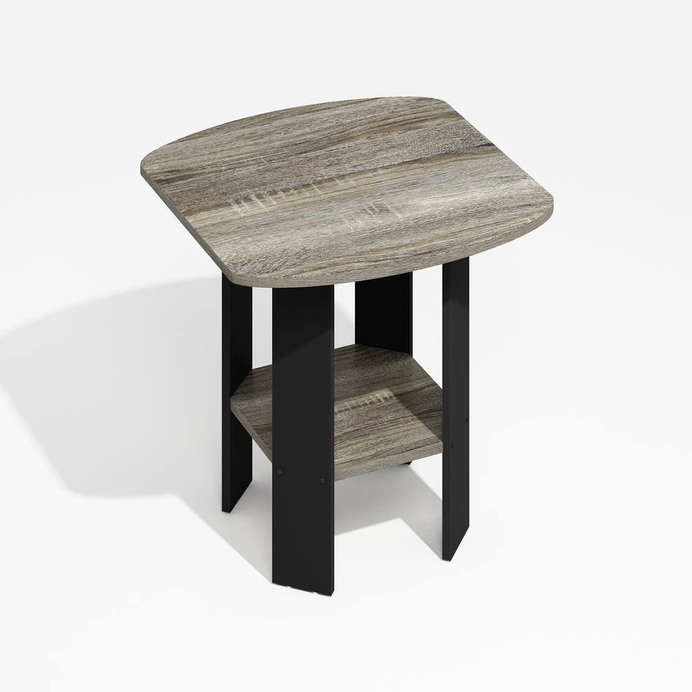 RL11180GOKBK 20 x 19.6 x 20 in. Simple Design Side End Table - Gray Oak & Black