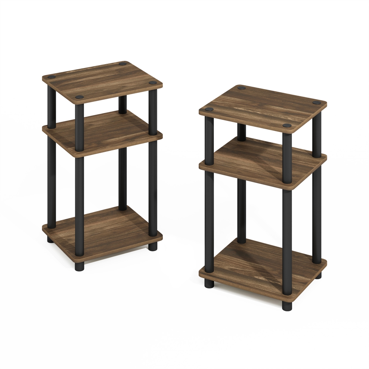 Picture of Furinno NN211087CWN 11.5 x 22.8 x 13.4 in. Turn-N-Tube Easy Assembly Stackable Standing Shelf - Columbia Walnut & Black