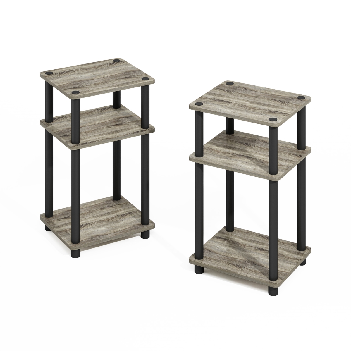 Picture of Furinno NN211087GYW 11.5 x 22.8 x 13.4 in. Turn-N-Tube Easy Assembly Stackable Standing Shelf - French Oak & Black