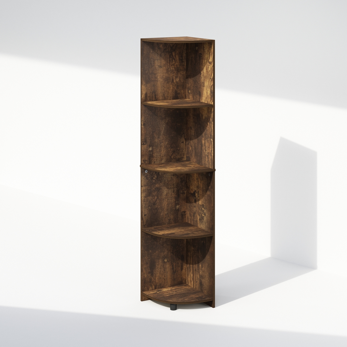 N24235AP 12.01 x 57.13 x 12.01 in. Basic 4-Tier Corner Multipurpose Standing Shelf - Amber Pine