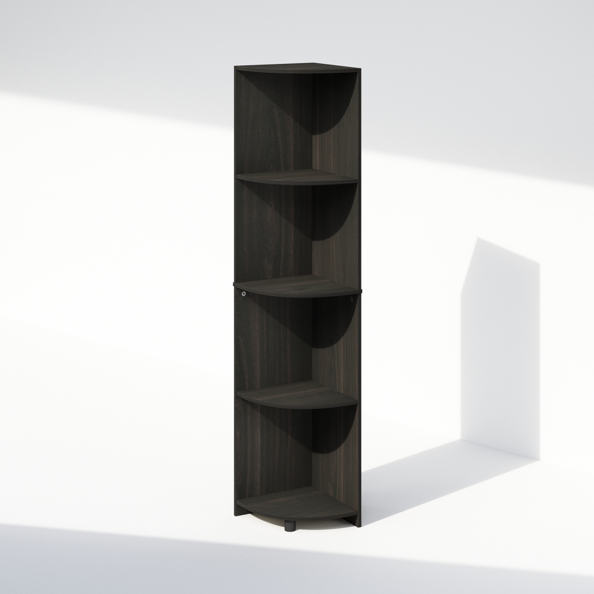 N24235EX 12.01 x 57.13 x 12.01 in. Basic 4-Tier Corner Multipurpose Standing Shelf - Espresso