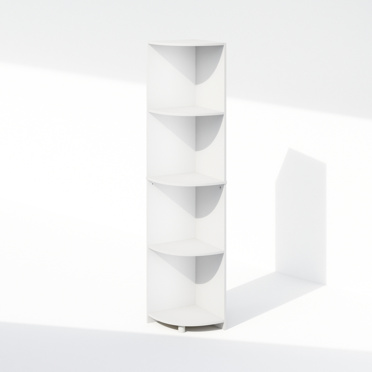 N24235WH 12.01 x 57.13 x 12.01 in. Basic 4-Tier Corner Multipurpose Standing Shelf - White