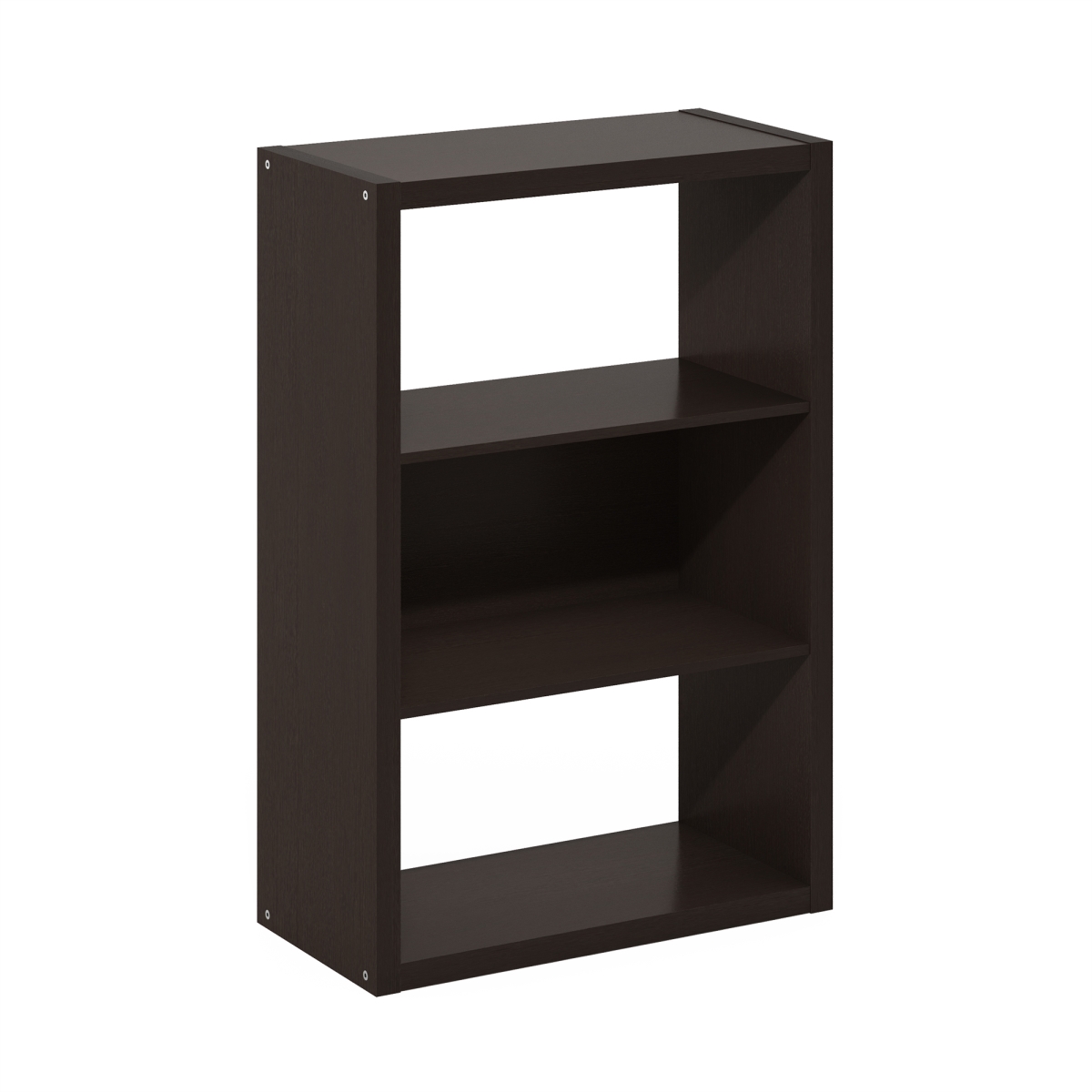 24266DOK Viola 3-Tier Open Shelf Bookcase - Bookshelf, Dark Oak