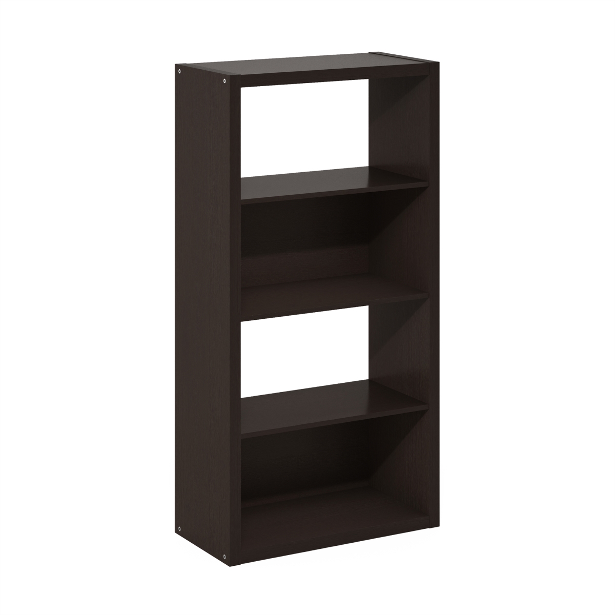 24267DOK Viola 4-Tier Open Shelf Bookcase - Bookshelf, Dark Oak