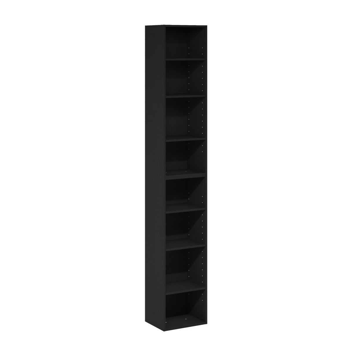 24381BKW 12 in. Pasir 8-Tier Open Shelf Bookcase, Blackwood