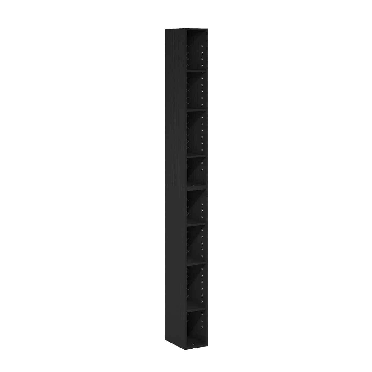 24382BKW 6 in. Fulda 8-Tier Space Saving Storage Shelf Bookcase, Blackwood