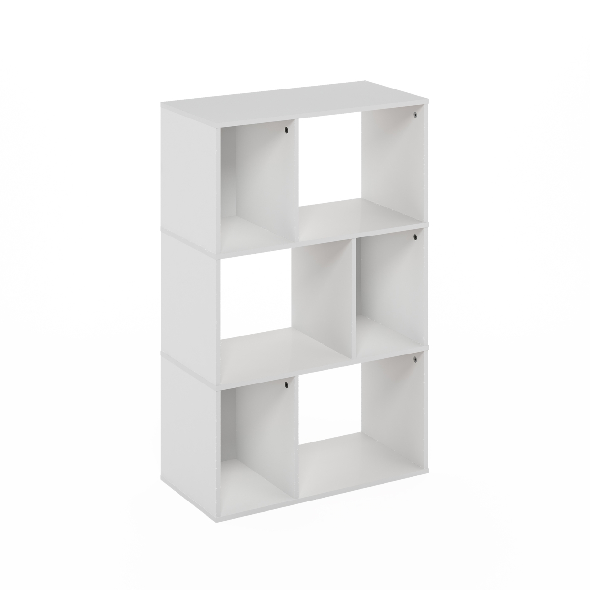 24127WH 36.85 in. Daly 6-Cube Irregular Cubes Bookcase Storage Organizer, White